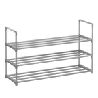 Songmics Shoe Rack, 3 Tier Shoe Organizer, Metal Shoe Storage Shelf For 15 Pairs Of Shoes, Easy To Assemble, Entryway, Grey Ulsa303G01