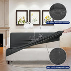 Purefit 100% Dual Waterproof Futon Cover, Waterproof Couch Cover For Futon - Stretch Non Slip Fleece Sofa Covers Washable, Leakproof Furniture Protector For Kids, Pets, Dog (Futon, Dark Gray)
