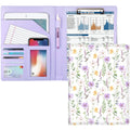 Waveyu Padfolio Portfolio Folder, Faux Leather Interview Resume Legal Pad With Document Organizer & Business Card Holder, Profes