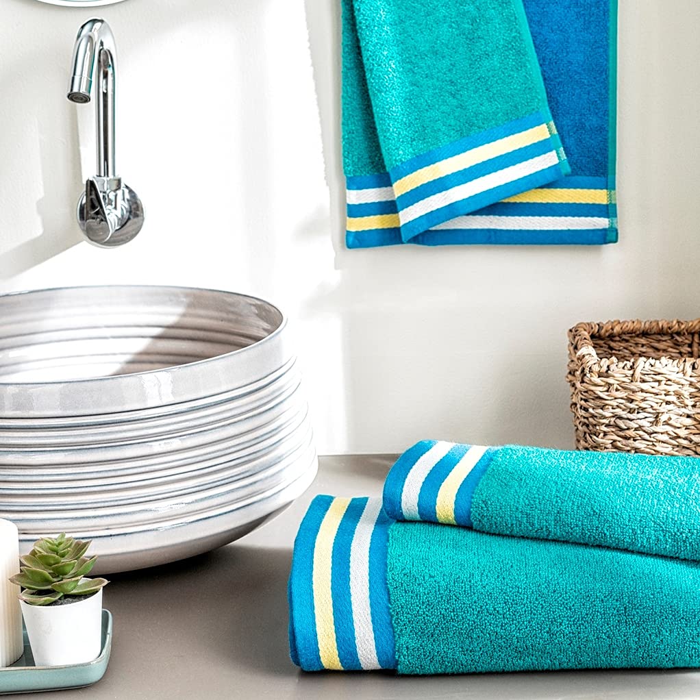 Ddecor  2 Hand Towels,Cotton,500Gsm,Blue