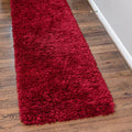 Rugs.com Infinity Collection Solid Shag Area Rug 13 Ft Runner Merlot Shag Rug Perfect for Hallways, Entryways