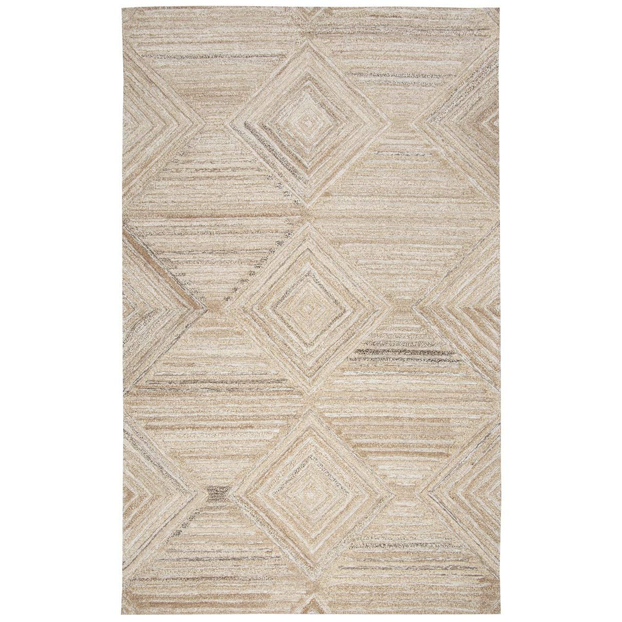 Rizzy Home Alora Decor Makalu 5' X 8' Geometric/Solid Tan/Natural Hand-Tufted Area Rug