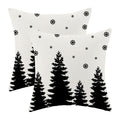 Cxmeifly Christmas Pillow Covers 24X24 Inch Set Of 2 Cream Black Christmas Tree Snowflakes Decor Throw Pillows Winter Xmas Holid