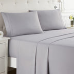 Nestl King Size Sheets Set - 4 Piece King Sheets, Deep Pocket, Hotel Luxury, Extra Soft, Breathable And Cooling, Grey Lavender King Bed Sheets