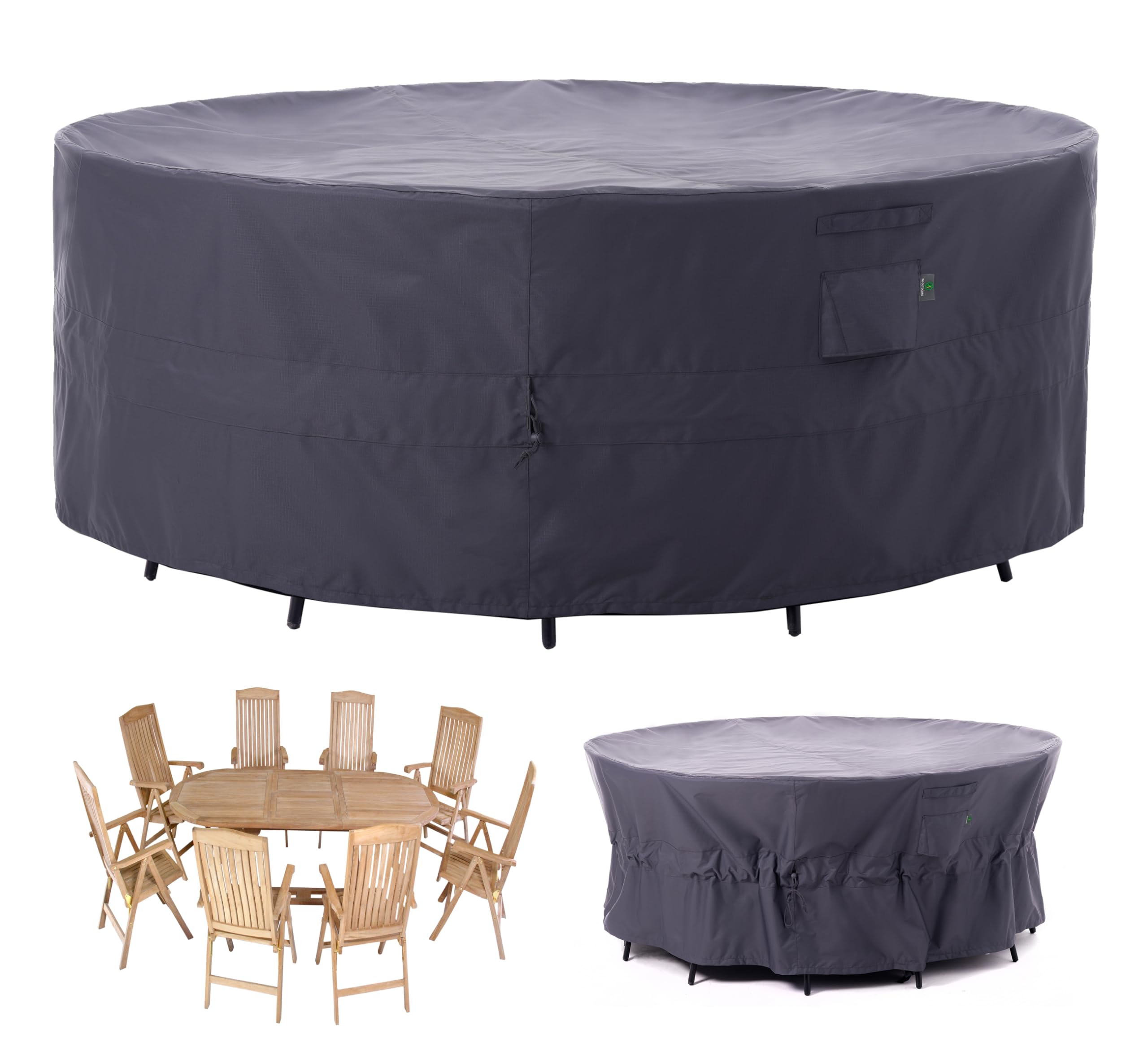 F&J Outdoors Patio Furniture Covers, Heavy Duty Tear Resistant Waterproof UV Resistant Windproof Extra Large Furniture Cover, Gr