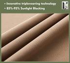 Pi Blackout Long Curtains 95 Inches Length,Privacy Room Darkening Divider Curtains With Grommet For Living Room/Bedroom/Glassdoor/Patio 1 Panel (Cappuccino,W52Xl95)