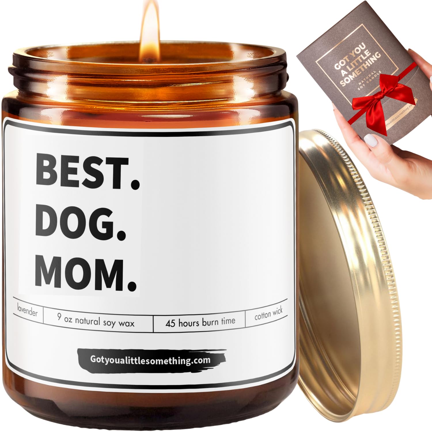 Dog Mom Gifts for Women - Best Dog Mom Ever Candle - Funny Gifts from Dog, Dog Lovers Gifts, Dog Decor, Dog Owner Birthday Gift 