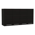 Oceana 120 Kitchen Wall Cabinet with 4 Doors, 2 Cabinets, and 2 Shelves, Black Wenge