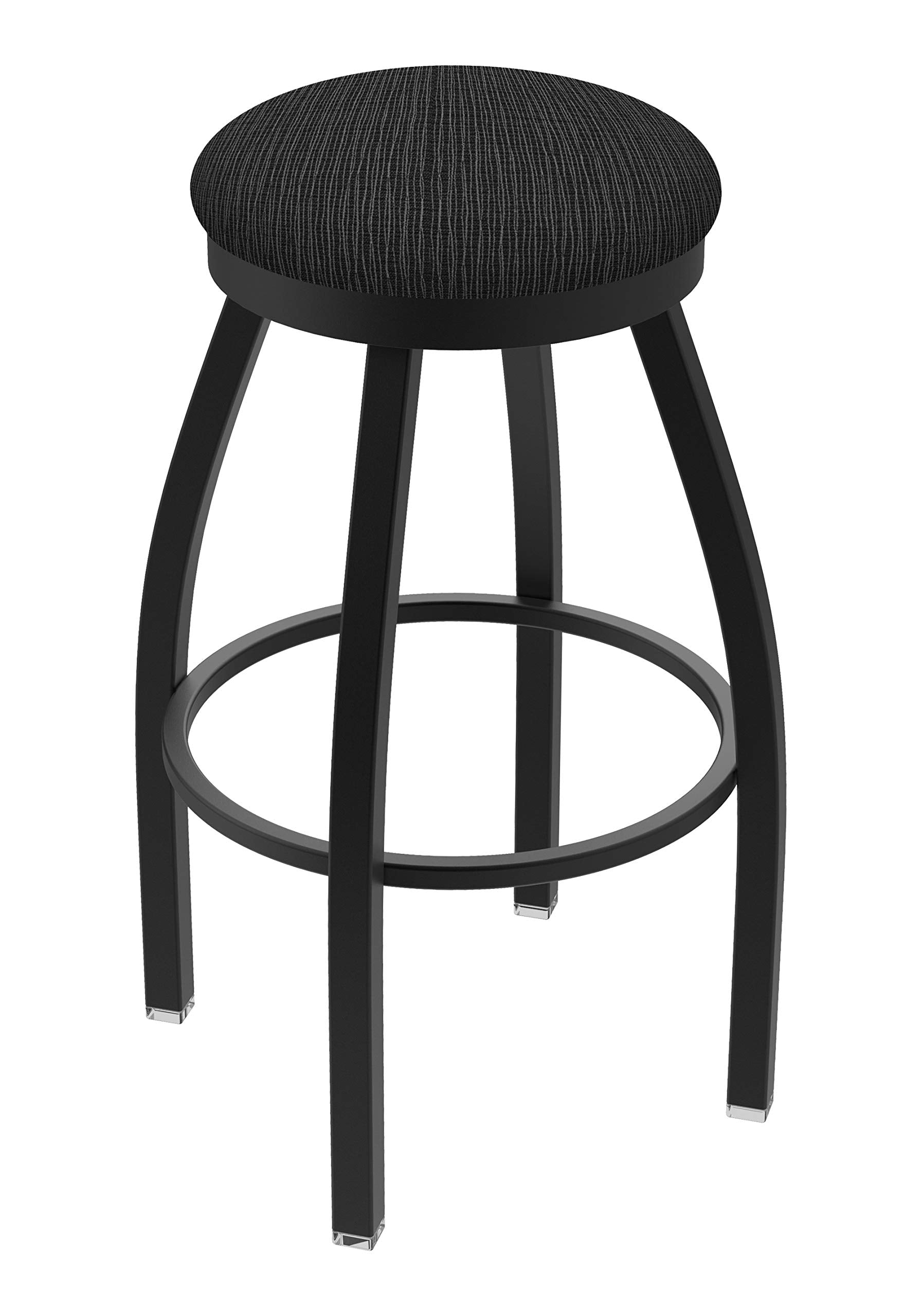 802 Misha 25 Swivel Counter Stool with Black Wrinkle Finish and Graph Coal Seat