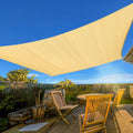 Artpuch 12'X16' Sun Shade Sail Beigecurved Commercial Outdoor Shade Cover Cream Rectangle Heavy Duty Permeable 185Gsm Backyard S