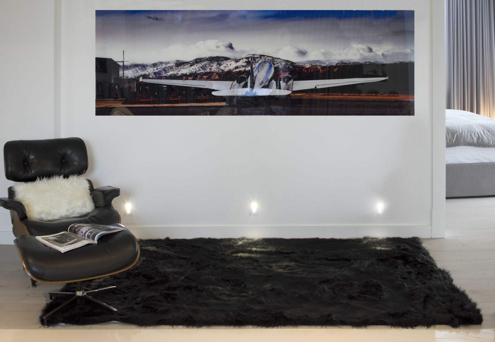 HomeRoots Decor 60-inch x 96-inch Black, Sheepskin - Rug/Throw