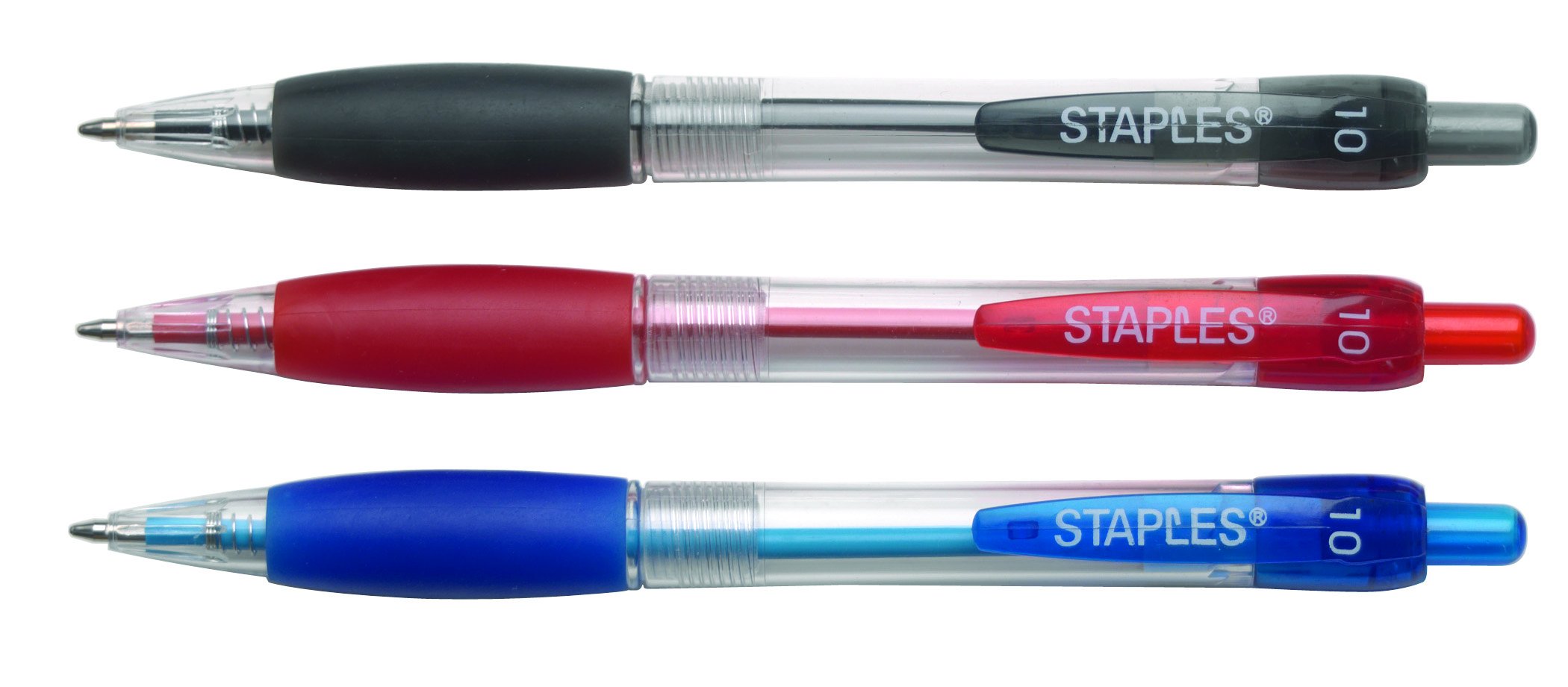 Staples Retractable Ballpoint Pens, Medium Point, Assorted, 50/Pack