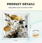 Supwhd Black And Gold Botanical Pillow Covers 22X22 Set Of 2, Abstract Modern Decorative Throw Pillow Covers For Living Room Bed