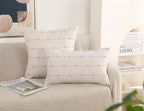 Nuyecy Set Of 2 Boho Throw Pillow Covers 30X30,Stone Grey And White Neutral Couch Pillow Case With Tassel Fringe Decorative,Mode