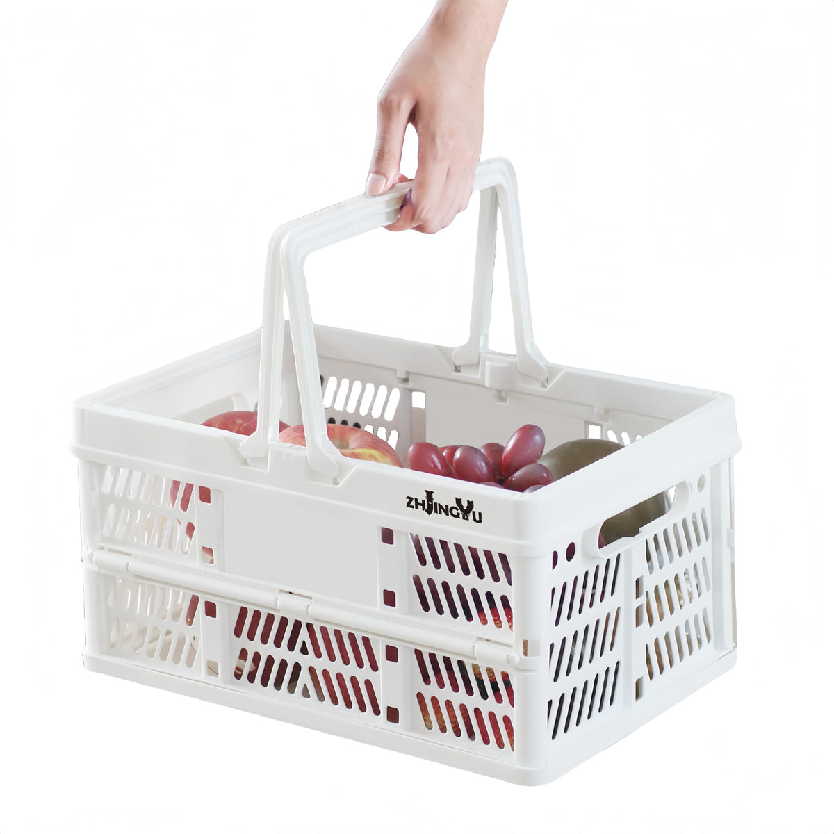 Zhjingyu Crates For Storage,Plastic Baskets For Organizing,Plastic Storage Crate,Foldable Milk Crate With Handles,Collapsible St