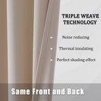 Dualife Light Brown Curtains For Bedroom Short Windows Solid Blackout Curtain Panels Thermal Insulated Grommet Top Room Darkenin