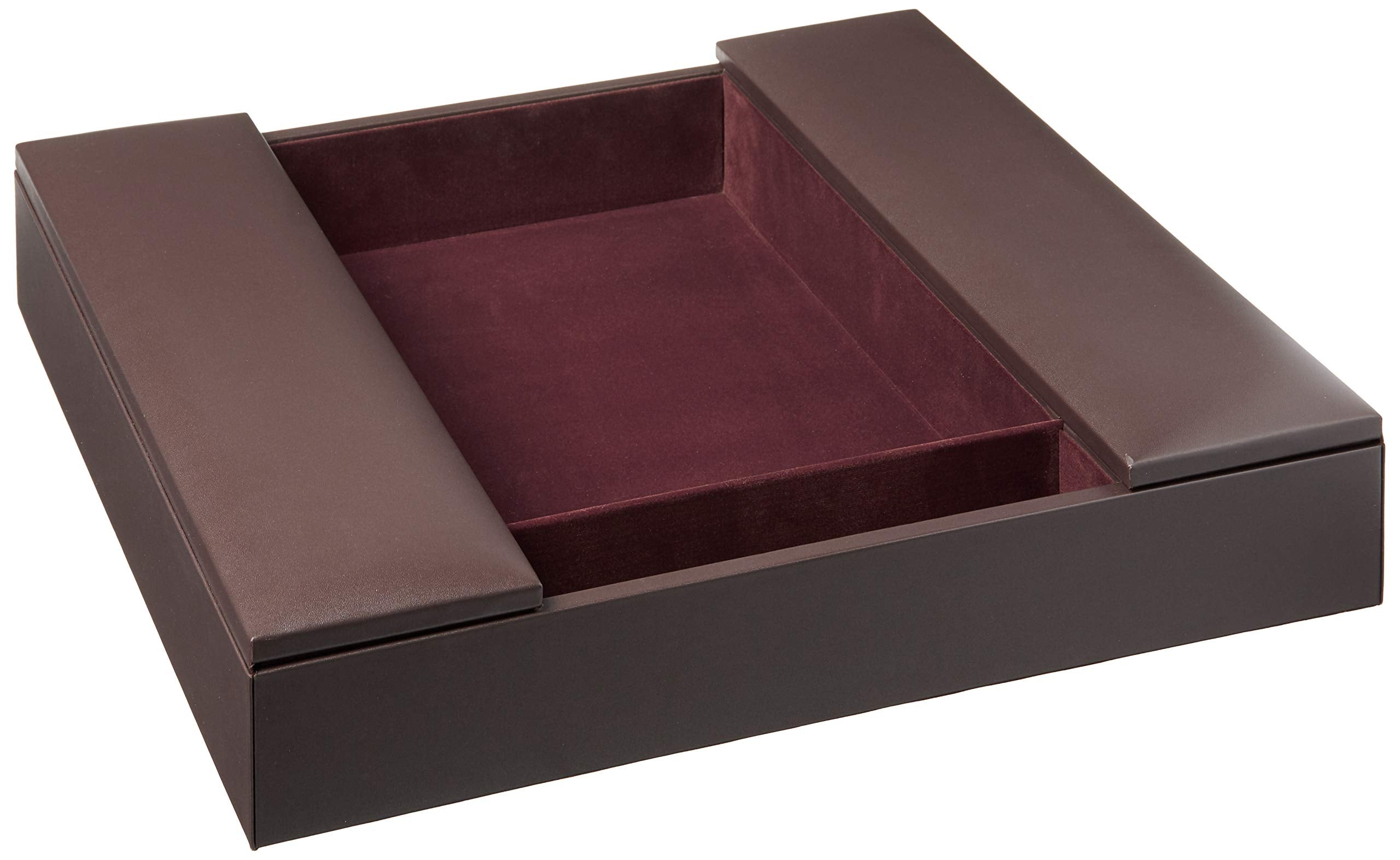Dacasso Classic Chocolate Brown Leather Enhanced Conference Room Organizer