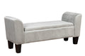 Lilola Home Mila Gray Velvet Ottoman Bench With Storage