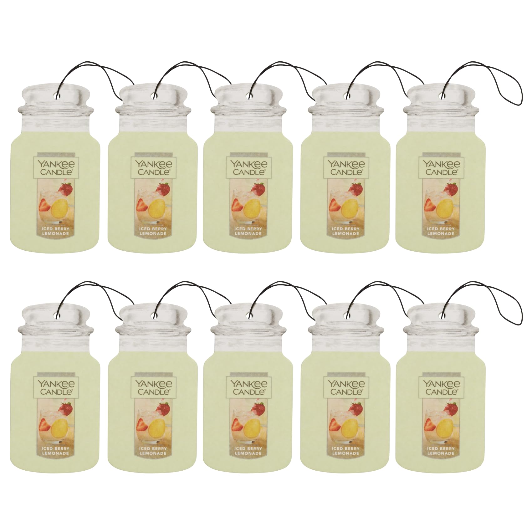 Yankee Candle Paper Car Jar, Iced Berry Lemonade (Pack of 10)