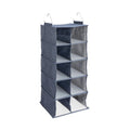 Household Essentials Hanging Cotton Blend and Plastic Closet Shoe Organizer with 10 Storage Compartments, Denim