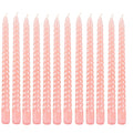 10 Inch Pink Taper Candle, Set of 12,Tapered Candle Burn for 8 Hours, Long Candle Sticks,Tall Candlesticks, Taper Spiral Candles