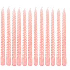 10 Inch Pink Taper Candle, Set of 12,Tapered Candle Burn for 8 Hours, Long Candle Sticks,Tall Candlesticks, Taper Spiral Candles