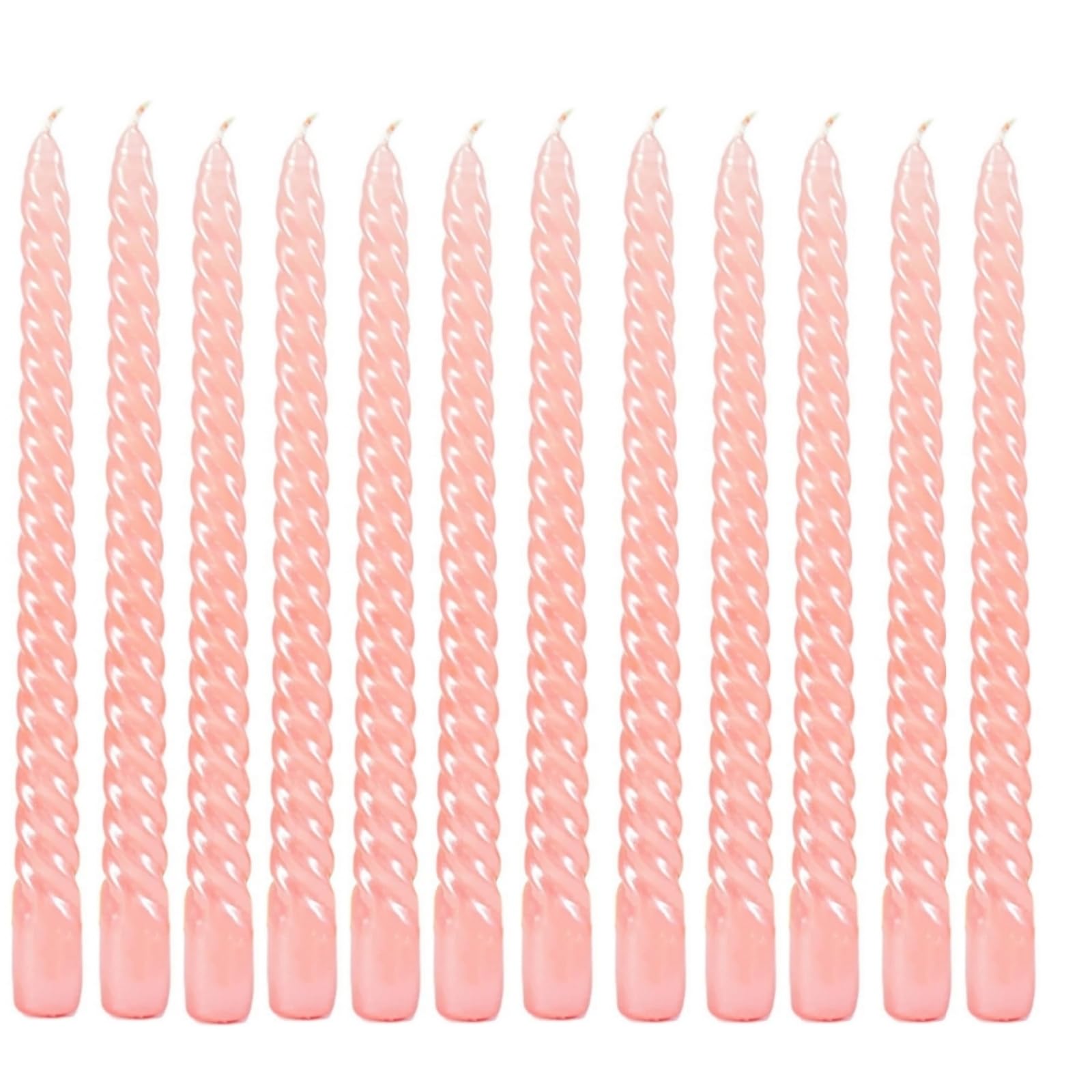10 Inch Pink Taper Candle, Set of 12,Tapered Candle Burn for 8 Hours, Long Candle Sticks,Tall Candlesticks, Taper Spiral Candles