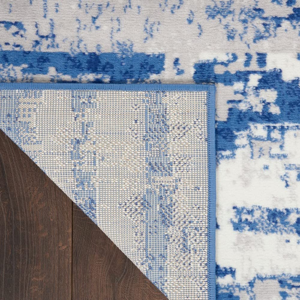 HomeRoots Ivory Navy 100% Polypropylene 5’ x 7’ Ivory and Navy Oceanic Area Rug