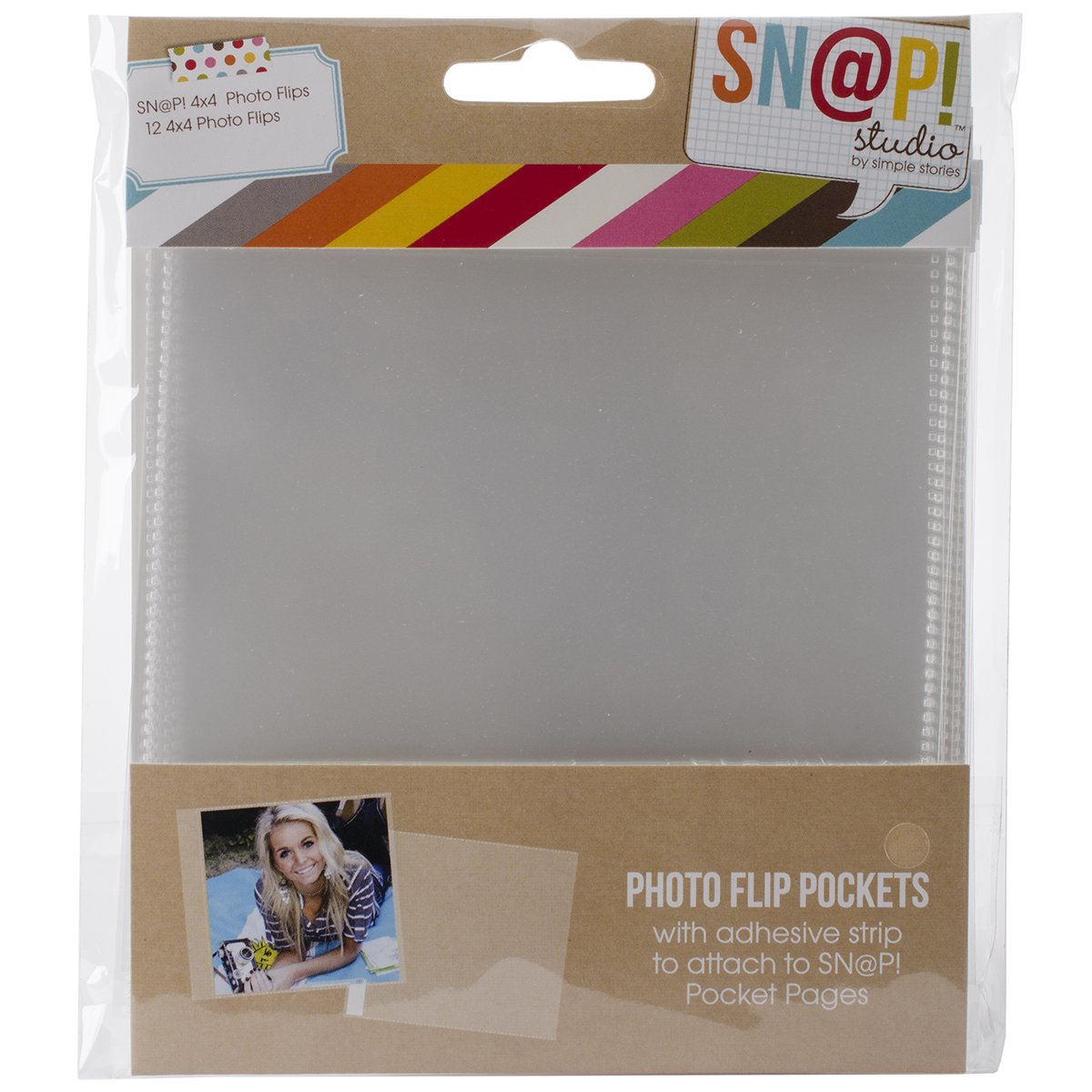 Simple Stories 6'X8' Sn@P Photo Flips Binders 12/Pkg-4'X4', Clear