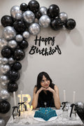 Black & Silver Birthday Decoration Kit with Banner