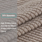 Turquoize Stretch Sofa Slipcover Chair Slipcover 1 Piece Chair Covers For Living Room Armchair Covers Slipcovers With Jacquard Fabric And Elastic Bottom Pet Furniture Protector (Armchair, Khaki)