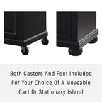 Crosley Furniture Alexandria Granite Top Rolling Kitchen Island Storage Cart, Microwave Stand, Spice Rack, Black