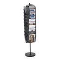VEVOR Rotating Brochure Display Rack, 30 Pockets Mesh Magazine Literature Display Stand, Portable Floor Standing Magazine Rack, 