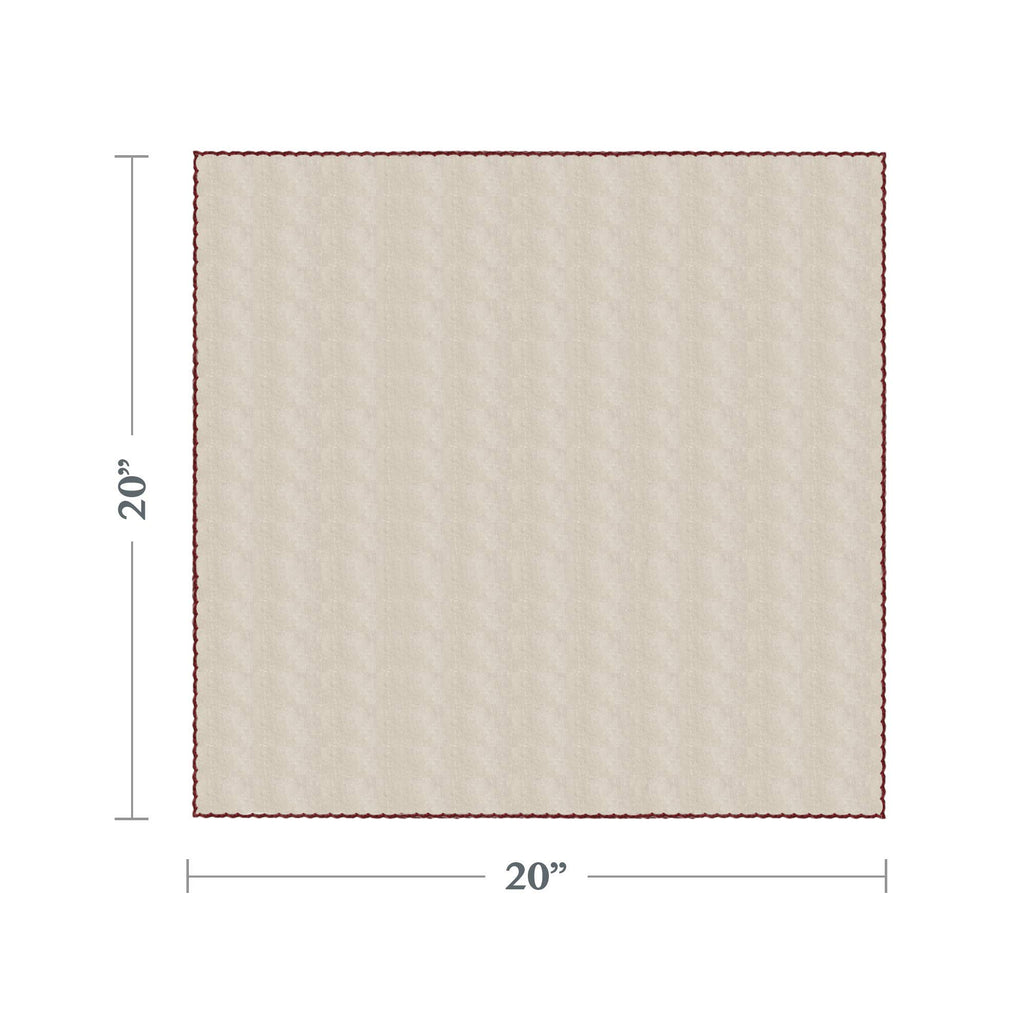 Saro Lifestyle Red Crochet Scalloped Design Napkin - 20' Square, 4 Ct.
