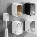 YKXIMS Wall Mounted Toothbrush Holder with Lid, 4 Pack
