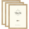 VCK 18x24 Poster Frame Set of 3 - Oak, Natural Solid Wood Picture Frames, Wall Hanging