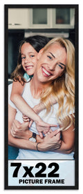 7x22 Frame Black Picture Frame - Complete Modern Photo Frame Includes UV Acrylic Shatter Guard Front, Acid Free Foam Backing Boa
