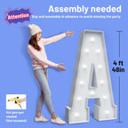 4Ft Marquee Light Up Numbers - Cool White Light Up Numbers 7 With Fixed Water Bag, Party Decoration Large Marquee Light Up Numbe