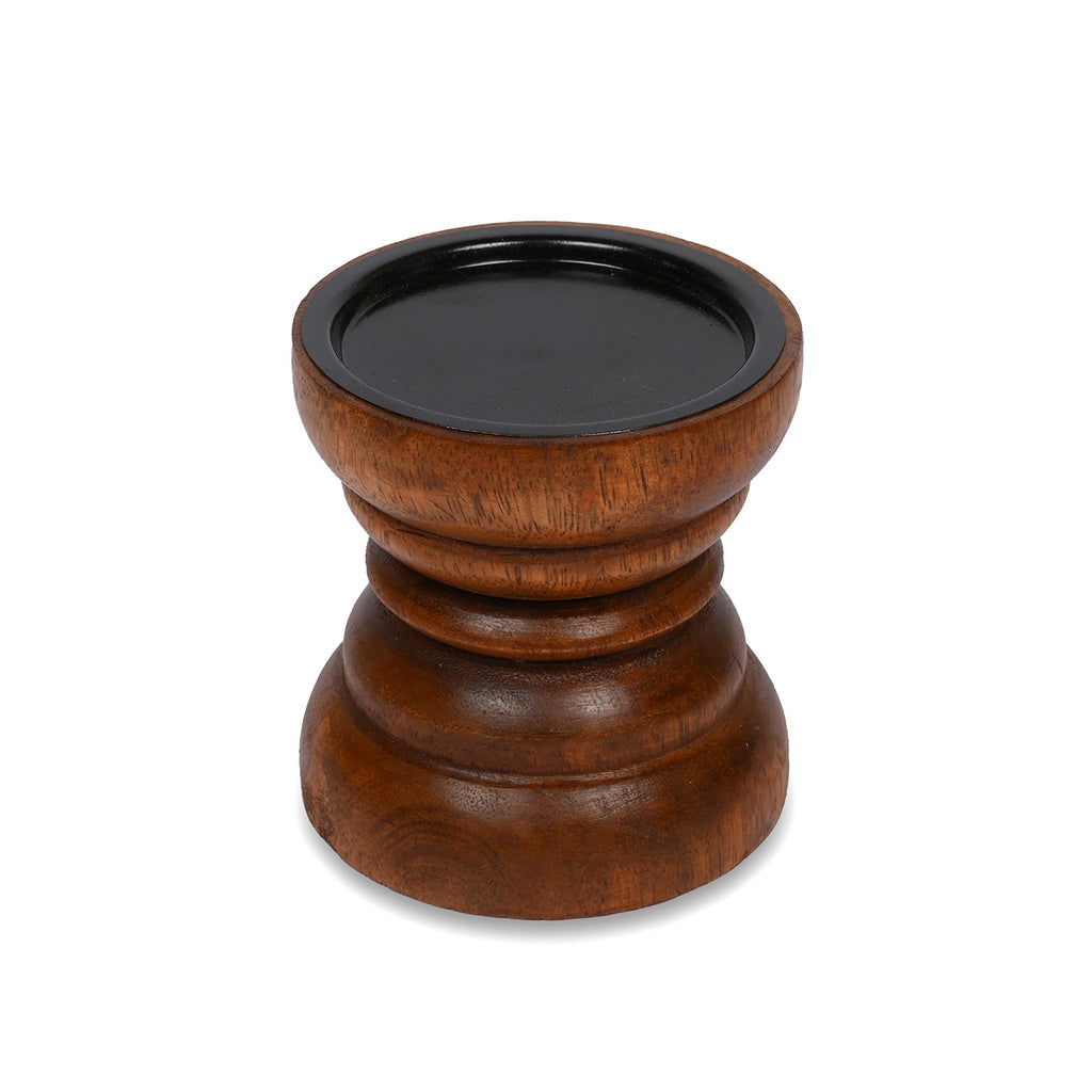 EDHAS Natural Mango Wood Candle Holder That Will Look Amazing in Your Home, Kitchen, Dining Room, or Bedroom (4' x 4' x 4   )