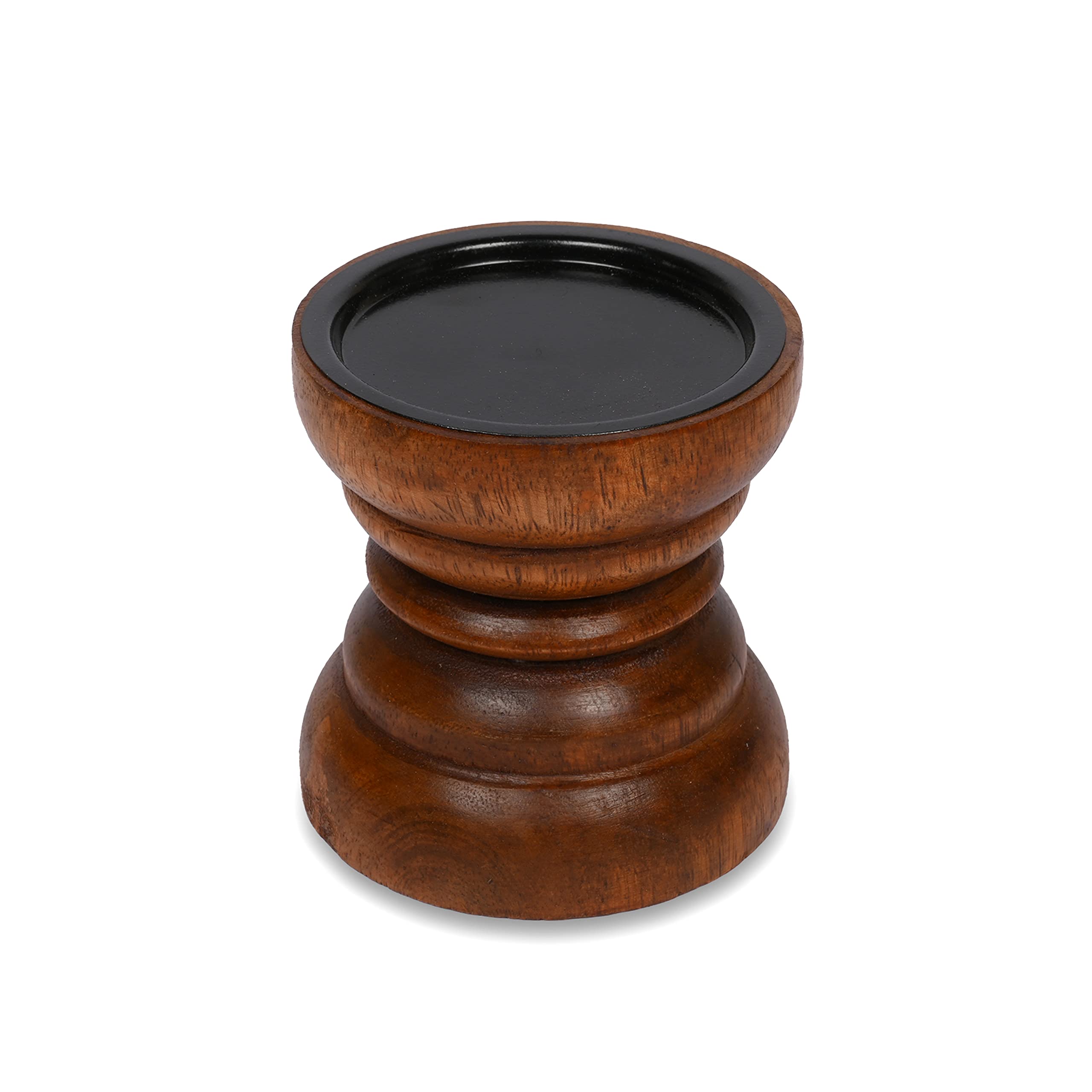EDHAS Natural Mango Wood Candle Holder That Will Look Amazing in Your Home, Kitchen, Dining Room, or Bedroom (4' x 4' x 4   )