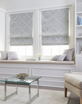 Curtainworks 6Z200601SV Damask Window Shade, 23 W x 64 L, Silver