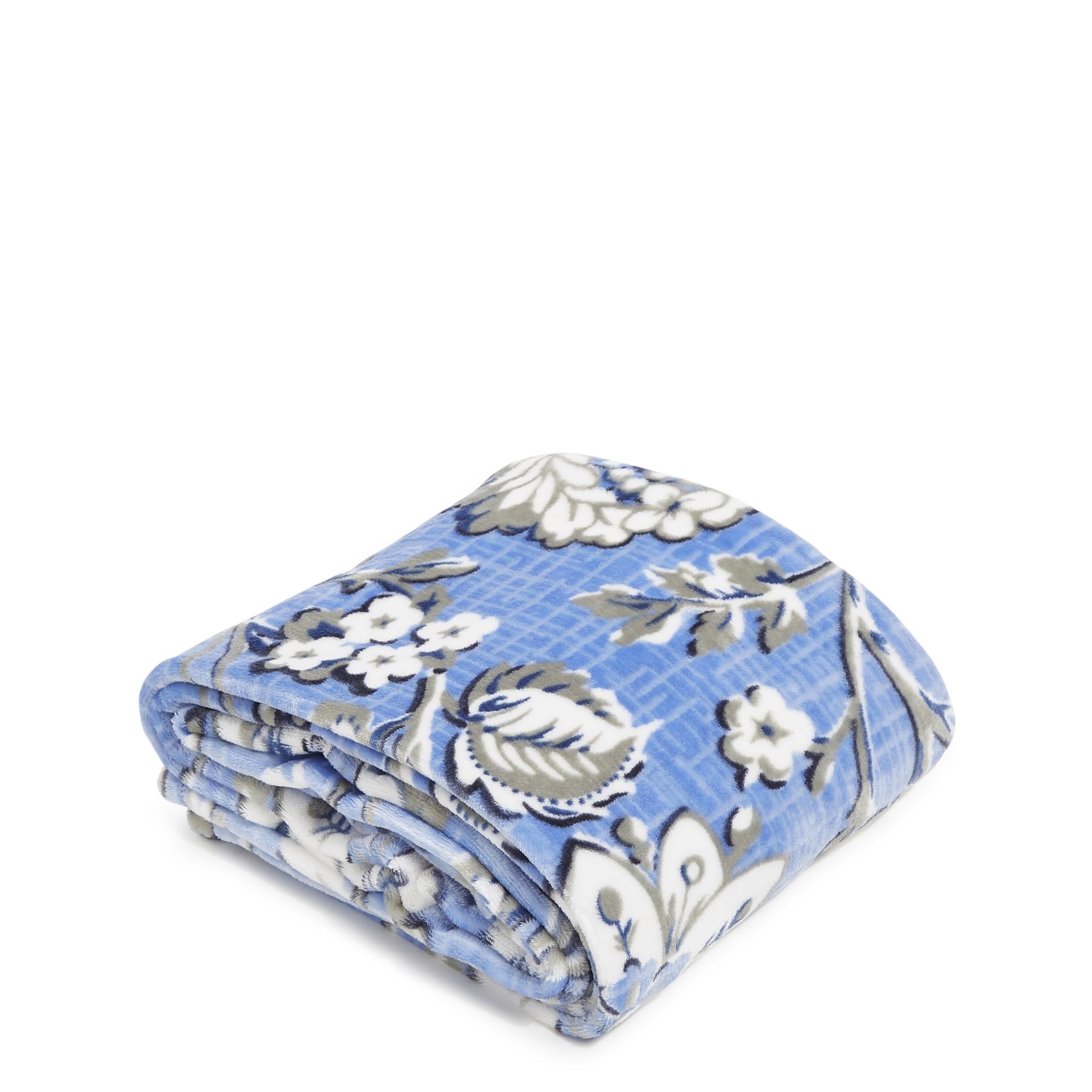 Vera Bradley Fleece Plush Throw Blanket, Sweet Garden Blue