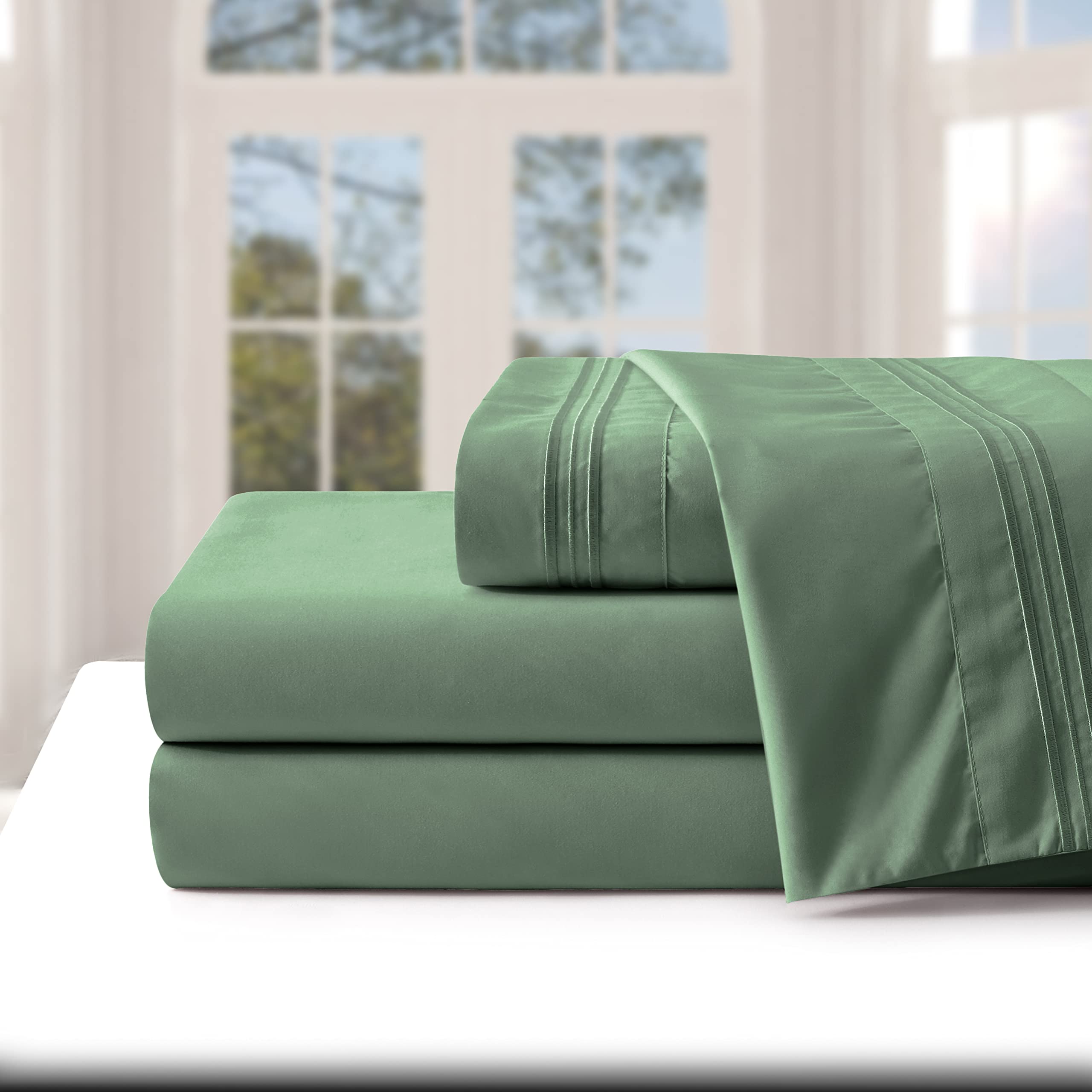 Manyshofu Extra Deep Pocket King Size Sheets - Hotel Luxury 1800 Thread Count Sheets & Pillowcases - Microfiber Bedding Set Up T