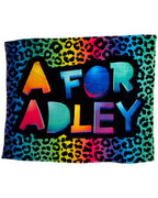 A FOR ADLEY Blanket Super Colorful Giant Adley Signature Logo Polyester Multi-colored 61in x 53in