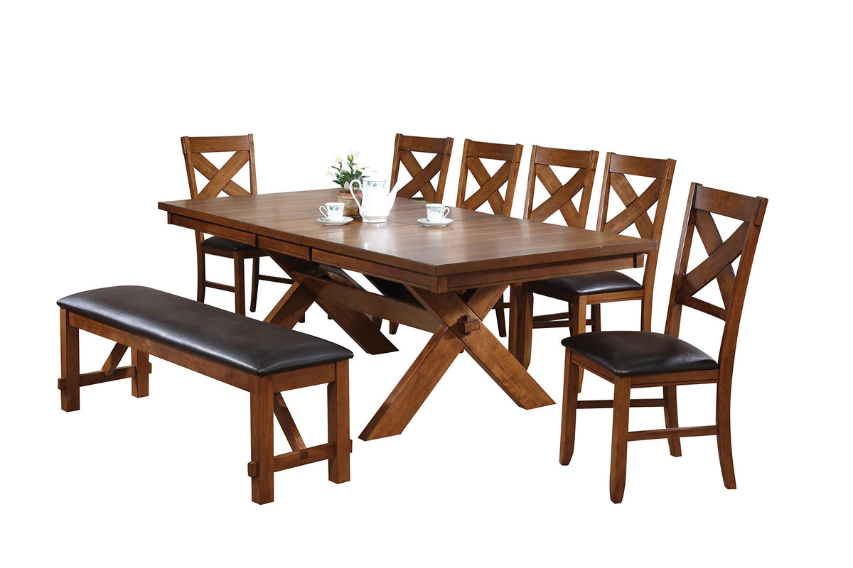 Acme Apollo Dining Table, Distressed Oak Finish