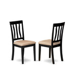 East West Furniture DUAN6-BLK-C 6 Piece Dining Room Table Set Contains a Rectangle Kitchen Table and 4 Linen Fabric Dining Chairs with a Bench, 36x60 Inch, Black