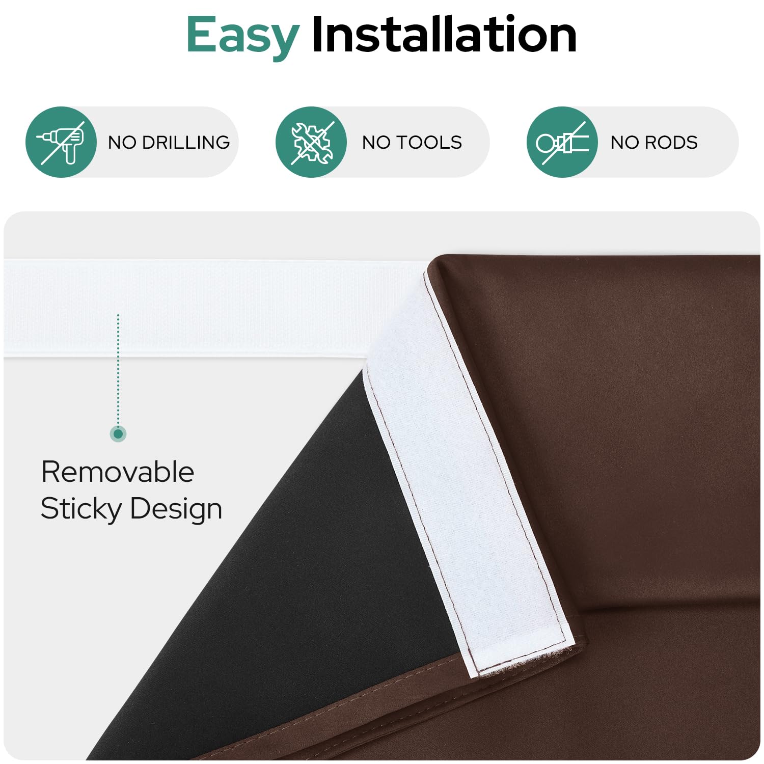 Homeideas 100% Blackout French Door Curtains, Privacy Small Door Curtains For Door Window, 26 X 12 Inch Door Shades For Front Door, Thermal Insulated Door Window Covering, (1 Panel, Brown)