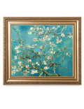 DECORARTS - Almond Blossom Tree - Vincent Van Gogh. Giclee Print on Canvas with matching Golden-relief Framed Wall Art. Picture 