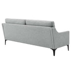 Modway Corland Upholstered Fabric And Metal Sofa In Light Gray