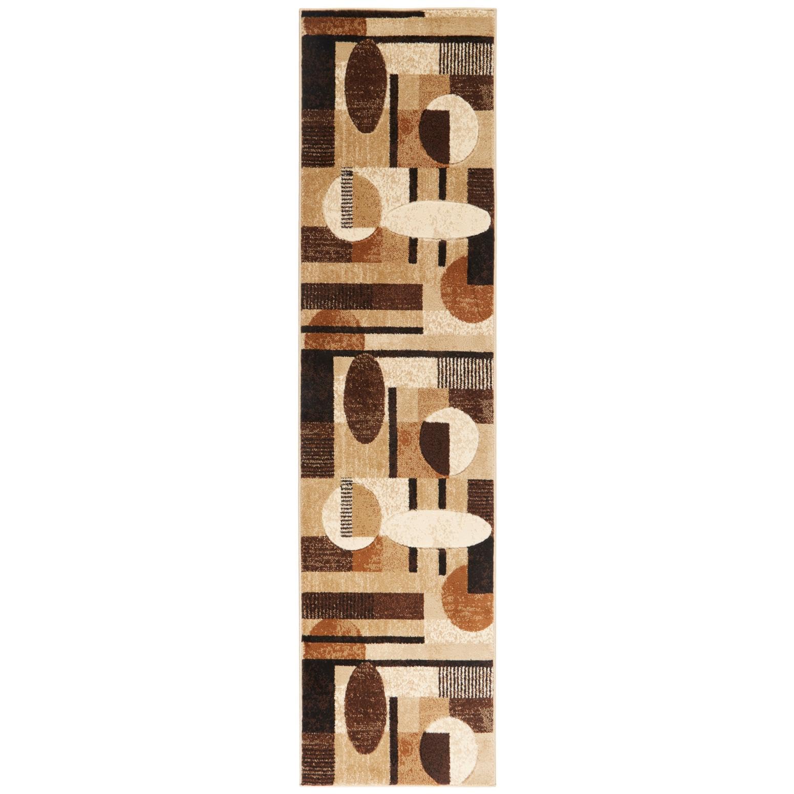 Home Dynamix Tribeca Jasmine Modern Runner Rug, Abstract Brown/Beige 19x72